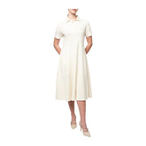 Polo Womens Emily Short Sleeve Fit & Flare Golfer Dress - Off White